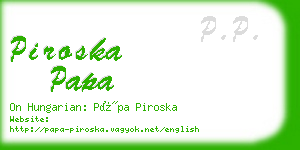 piroska papa business card